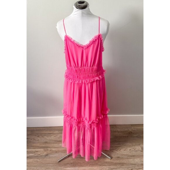 H&M Pink Ruffle Midi Dress - Picture 4 of 12